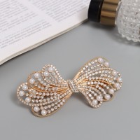 Заколка-автомат для волос "Сильва блеск" бант-волна, 9,5 см, золото