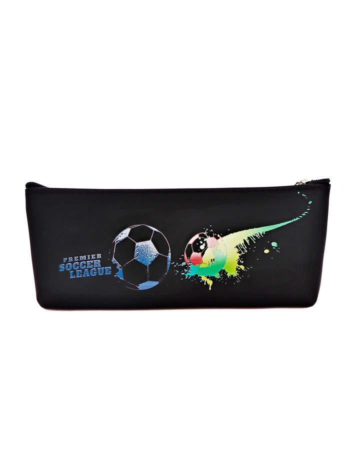 Пенал школьный на молнии Футбол Чёрный