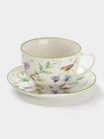 Сервиз чайный Доляна «Зелёный сад», 12 предметов: 6 чашек 220 мл, 6 блюдец d=13 см, фарфор