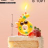 Свеча для торта цифра 6 «Зверюшка», 5 см