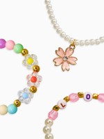 Браслеты детские «Выбражулька. Цветок и бусинки», набор 3 шт. бусины, цветной