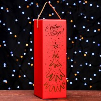 Коробка под шампанское "Дракон на красном", 11 х 11 х 35 см