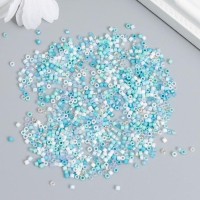 Бисер стекло 12/0 "Перламутр. Голубое ассорти" 10 гр