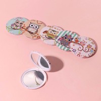 Зеркало складное «Совы», d 7,5 см, рисунок МИКС