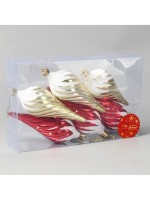 Ёлочные игрушки 6 шт. «Сосулька в снегу», 11 см, МИКС