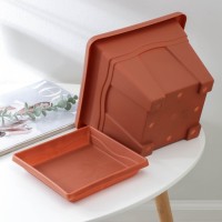 Горшок с поддоном «Квадро», 8,1 л, цвет терракотовый