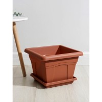 Горшок с поддоном «Квадро», 8,1 л, цвет терракотовый