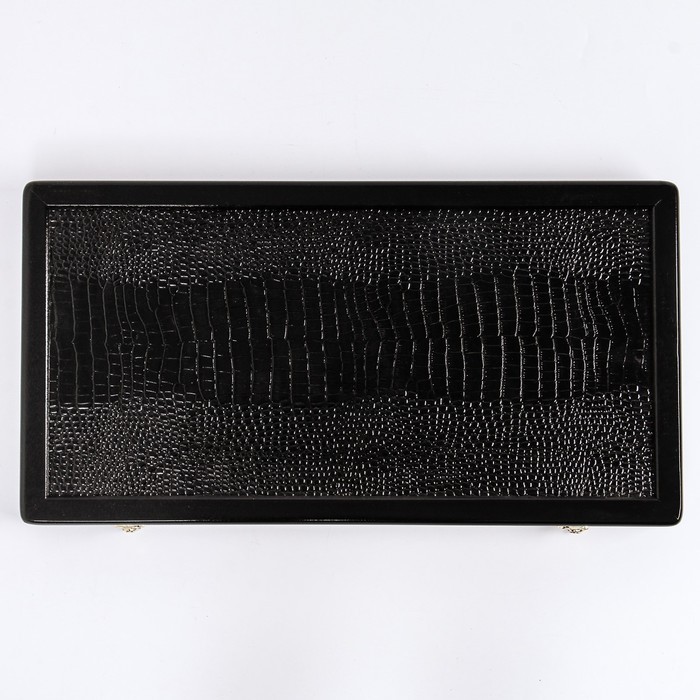 Нарды с кожаной вставкой "Крокодил", деревянная доска 60 х 60 см, (фишка d=2.7 см, h=0.9 см)