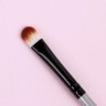 Кисть для макияжа, двусторонняя, 14 см, цвет чёрный/серебристый