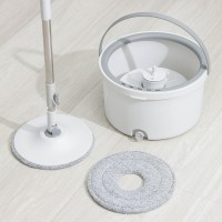 Набор для уборки: швабра с плоской насадкой из микрофибры, ведро с отжимом, компактный