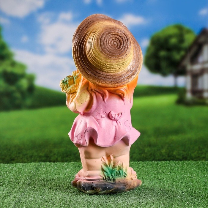 Садовая фигура из гипса «Гном с корзиной», 39×15×16 см