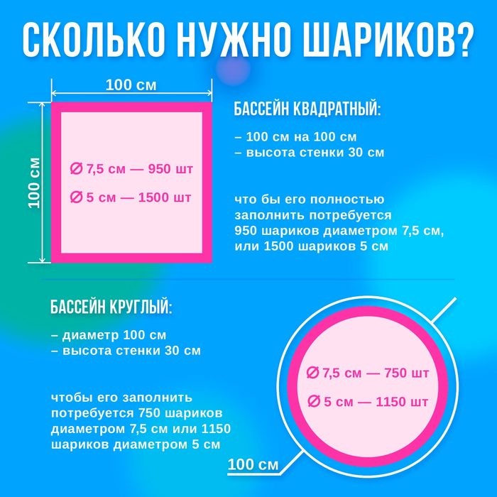 Шарики для сухого бассейна «Перламутровые», диаметр шара 7,5 см, набор 50 штук, цвет розовый, голубой, белый, зелёный