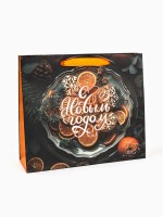 Пакет подарочный крафтовый, «Атмосфера Нового Года», 30×26×9 см