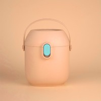 Контейнер для хранения детского питания 450 мл., с ложкой, цвет розовый