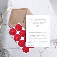 Приглашение на свадьбу в крафтовом конверте «Бордо с золотом»