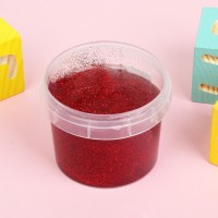Слайм «Стекло»с эффектом мерцания драгоценных камней — рубин (красный) 100 г