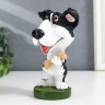 Сувенир полистоун подставка под очки "Пёсик с косточкой" 13,8 см