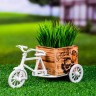 Декоративное кашпо для цветов «Велосипед Home & Garden», 20.5×12×10.5 см, дерево, пластик, белое