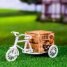 Декоративное кашпо для цветов «Велосипед Home & Garden», 20.5×12×10.5 см, дерево, пластик, белое
