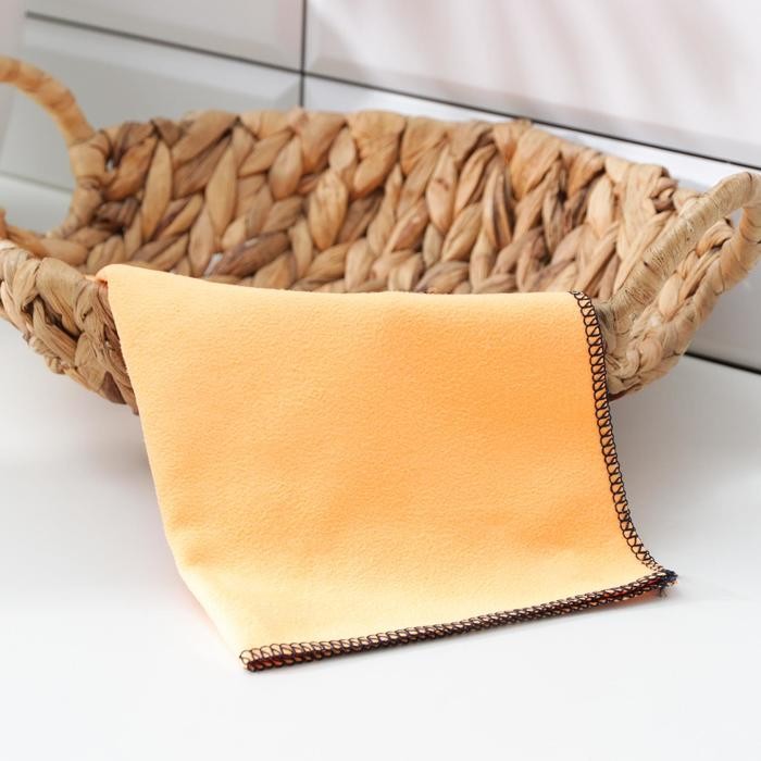 Салфетка для стёкол и зеркал Доляна, 30×30 см, микрофибра, цвет МИКС