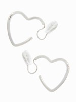 Клипсы для ушей QF «Тренд» сердце, цвет серебро