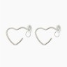 Клипсы для ушей QF «Тренд» сердце, цвет серебро