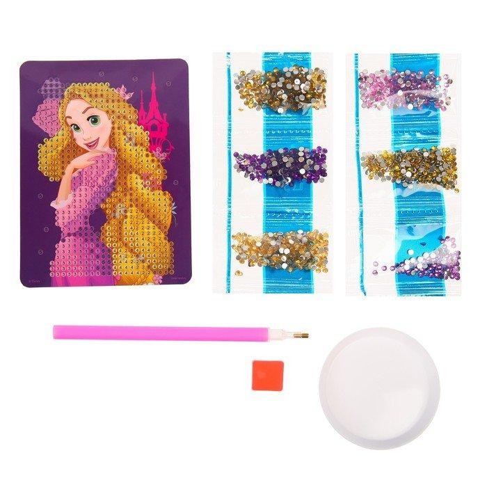 Алмазная мозаика на шкатулке с частичным заполнением для детей «Принцессы», 12 х 9 х 4 см