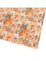 Бумага упаковочная крафтовая «Котики с подарками», 70×100 см