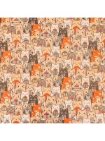 Бумага упаковочная крафтовая «Котики с подарками», 70×100 см