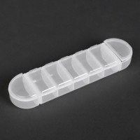 Органайзер для хранения мелочей, 7 ячеек, 19×5×2.9 см, прозрачный