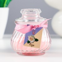 Свеча ароматическая в банке "Горшочек" 9х7,5см, роза