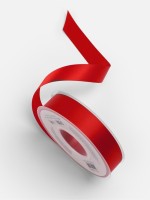 Лента атласная TEIRA, двухсторонняя, 20 мм, 25±1 м, красная №0250