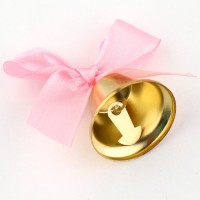 Колокольчик на булавке с бантом на выпускной, розовый, d = 3,6 см