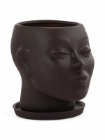 Декоративный горшок «Голова» коричневый, 1.3 л, 16×14×15 см