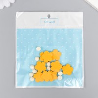 Декор для творчества дерево "Цветочек и сердцевинка" d-2 см, набор 10+10 шт жёлтый