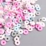 Бусины для творчества PVC "Колечки розово-голубые" набор ≈ 330 шт 0,1х0,6х0,6 см