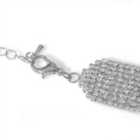 Колье «Лёд», 9 рядов, цвет белый в серебре, 35см