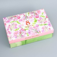 Коробка подарочная складная «8 Марта», 30×20×9 см