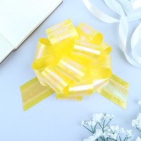 Подарочный бант - шар №5 перламутровый, жёлтый, для упаковки подарков