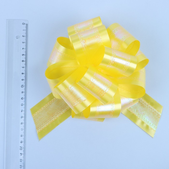 Подарочный бант - шар №5 перламутровый, жёлтый, для упаковки подарков