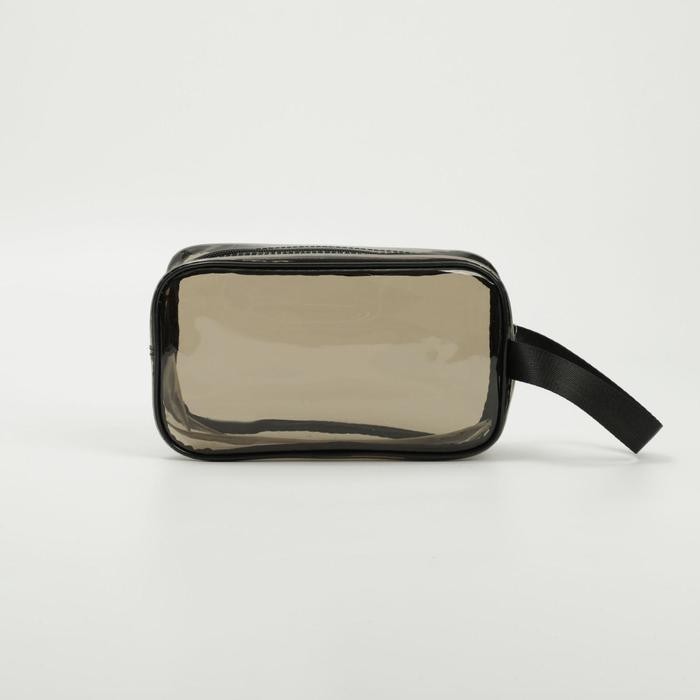 Косметичка для бассейна на молнии, прозрачная/чёрная