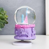 Стеклянный шар музыка "Эйфелева башня и колесо обозрения" МИКС 12х8х8 см