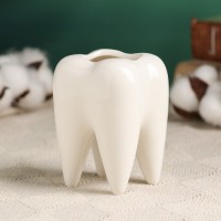 Декоративное кашпо для цветов «Зуб мудрости», 200 мл, 8.2×6.7×10 см, керамическое, белое