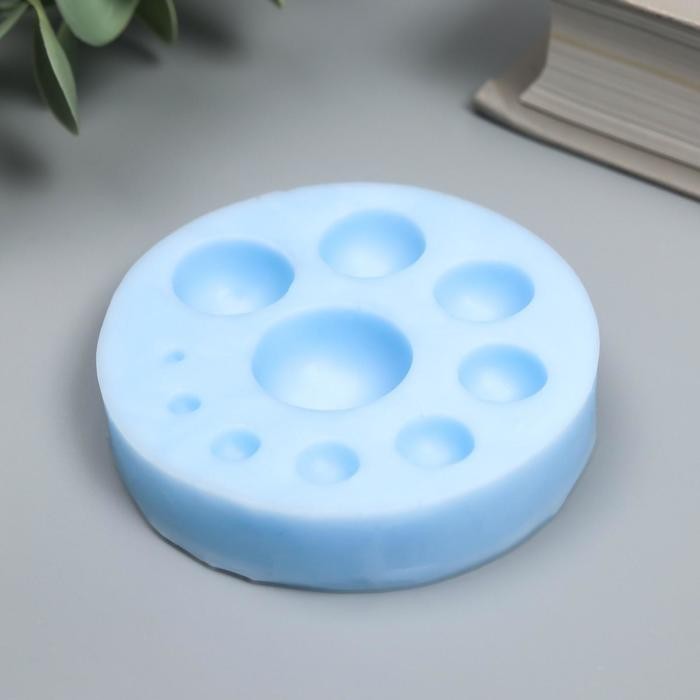 Молд "Полусферы" (10шт) 6,5*1,3 см,  силикон 40р. Вес 11,5 гр МИКС