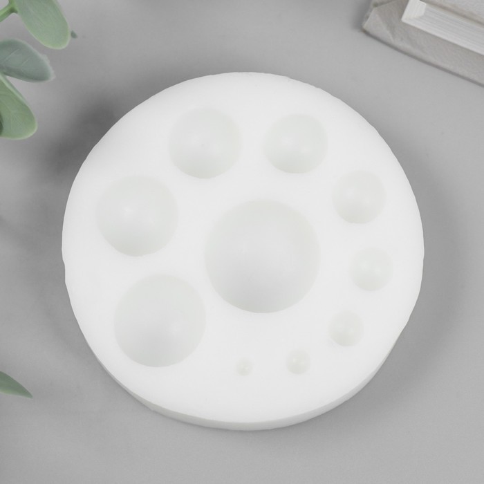 Молд "Полусферы" (10шт) 6,5*1,3 см,  силикон 40р. Вес 11,5 гр МИКС