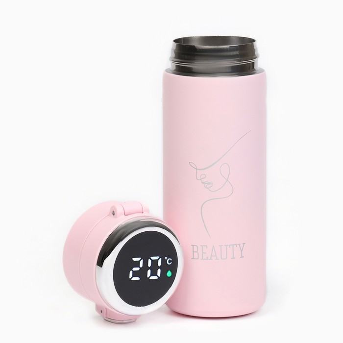 Термос, 420 мл, Beauty, сохраняет тепло 8 ч, с термометром
