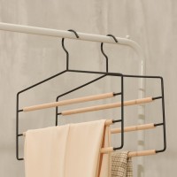 Плечики - вешалка для брюк и юбок LaDо́m Laconique, многоуровневая, 37×31.5×1.1 см, чёрные