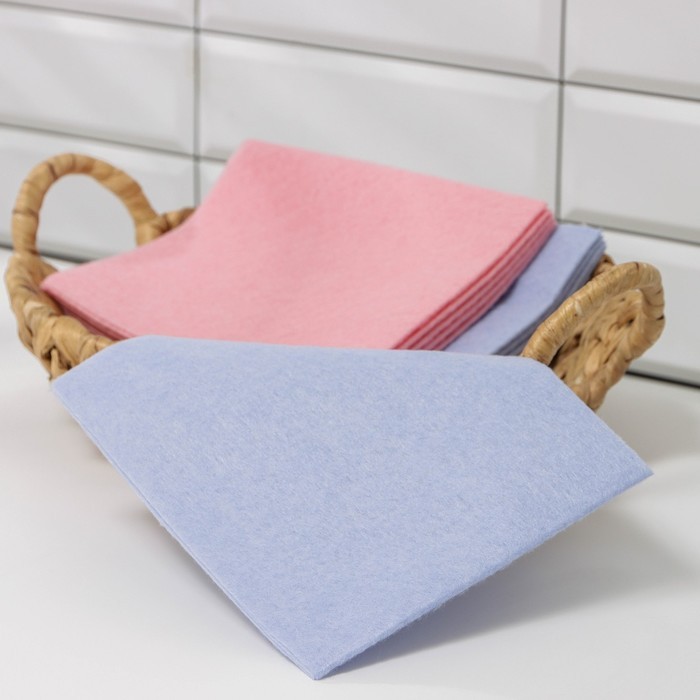 Набор вискозных салфеток универсальных Доляна, 30×34 см, 10 шт., плотность 80 г/м², МИКС