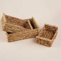 Корзины для хранения SL Home, плетёные, ручной работы, 3 шт., 27×16×9 см, 31×20×12 см, 35×24×13 см