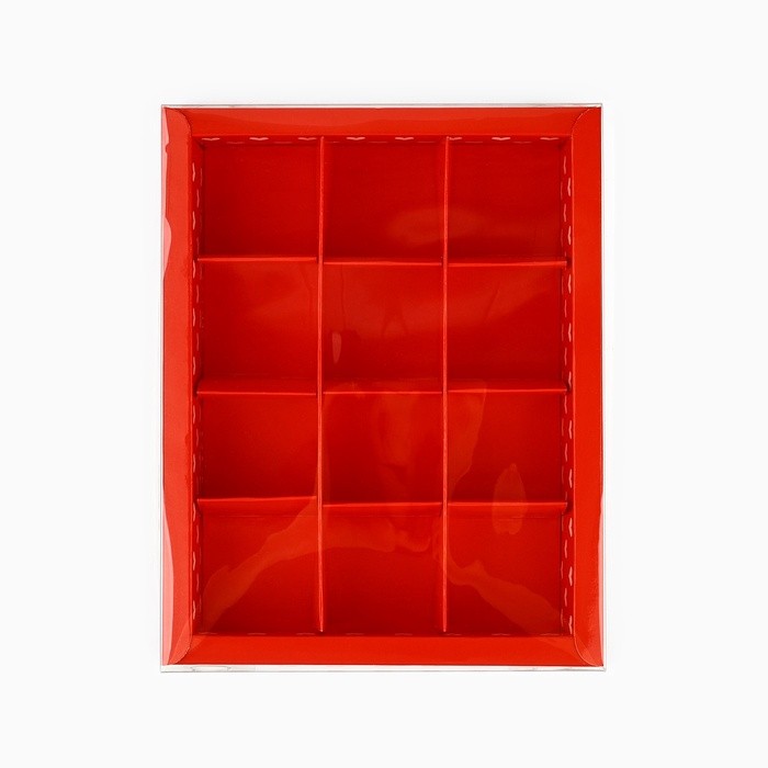 Коробка под 12 конфет с ячейками «С любовью», 14.5 х 18.5 х 3 см Коробка под 12 конфет с ячейками «С любовью», 14.5 х 18.5 х 3 см